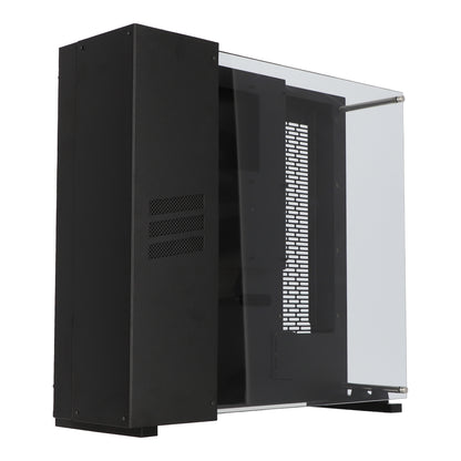 Wall mounted computer case with magnificent view of hardware